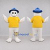 Custom White and Yellow Seal Mascot Costume Adult Full Body Suit for Marine Events Custom White and Yellow Seal Mascot Costume Adult Full Body Suit for Marine Events