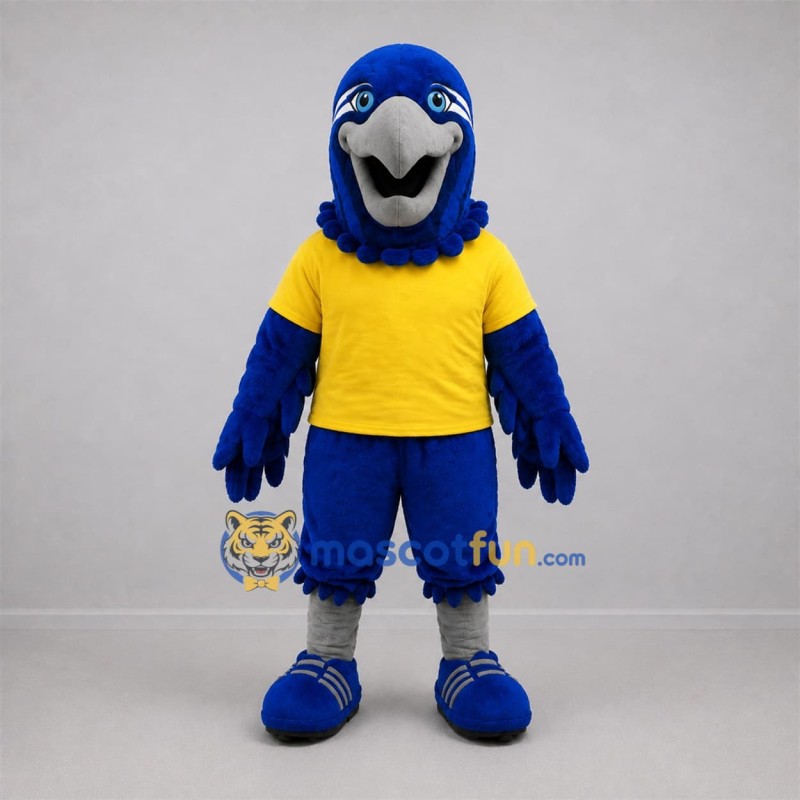 Custom Blue and Yellow Parrot Mascot Costume Adult Full Body Suit for Tropical Events