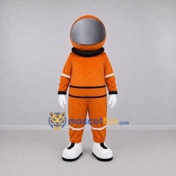 Custom Orange and White Astronaut Mascot Costume Adult Full Body Suit for Space Events Custom Orange and White Astronaut Mascot Costume Adult Full Body Suit for Space Events