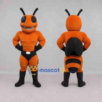 Custom Orange and Black Wasp Mascot Costume Adult Full Body Suit for Sports Events