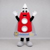 Custom Red and White Rocket Mascot Costume Adult Full Body Suit for Space Events Custom Red and White Rocket Mascot Costume Adult Full Body Suit for Space Events