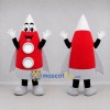 Custom Red and White Rocket Mascot Costume Adult Full Body Suit for Space Events Custom Red and White Rocket Mascot Costume Adult Full Body Suit for Space Events