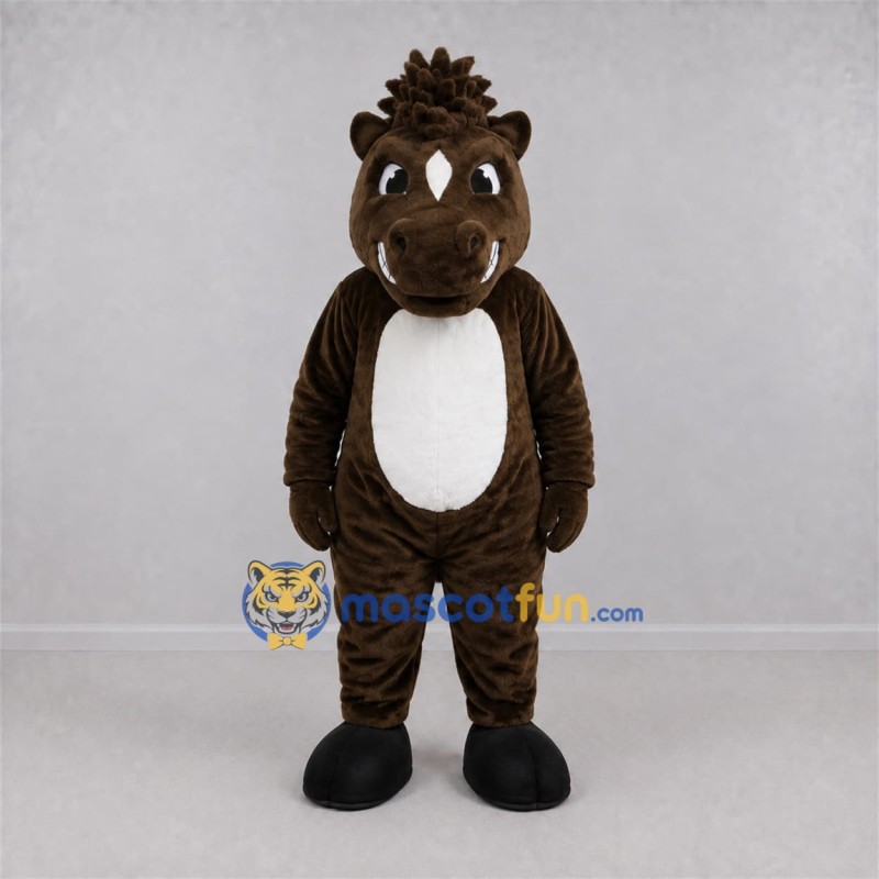 Custom Brown and White Horse Mascot Costume Adult Full Body Suit for Farm Events Custom Brown and White Horse Mascot Costume Adult Full Body Suit for Farm Events
