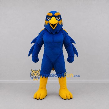 Custom Blue and Yellow Bird Mascot Costume Adult Full Body Suit for Sports Events