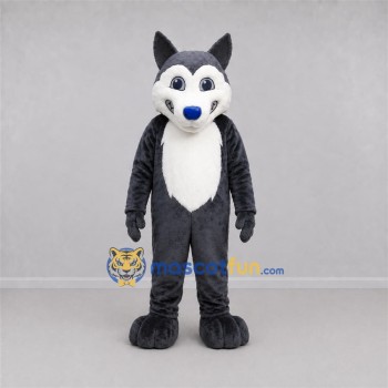 Custom Gray and White Wolf Mascot Costume Adult Full Body Suit for School Events Custom Gray and White Wolf Mascot Costume Adult Full Body Suit for School Events