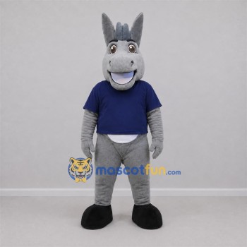 Custom Gray and Blue Donkey Mascot Costume Adult Full Body Suit for Farm Events Custom Gray and Blue Donkey Mascot Costume Adult Full Body Suit for Farm Events