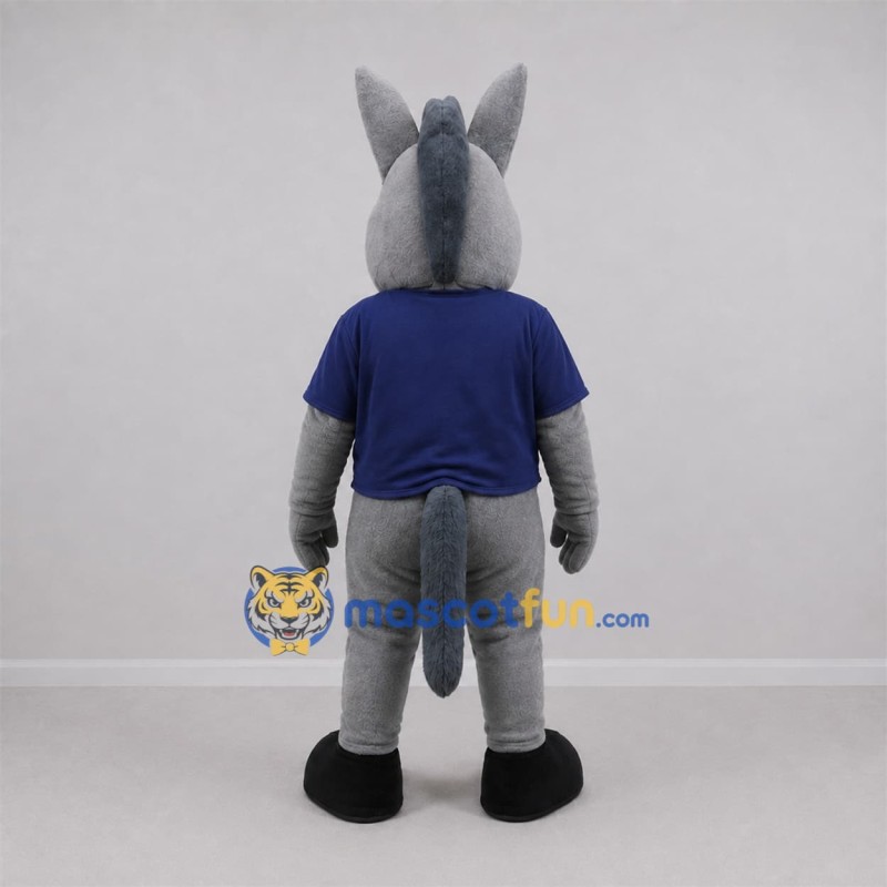 Custom Gray and Blue Donkey Mascot Costume Adult Full Body Suit for Farm Events Custom Gray and Blue Donkey Mascot Costume Adult Full Body Suit for Farm Events