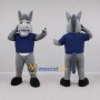 Custom Gray and Blue Donkey Mascot Costume Adult Full Body Suit for Farm Events