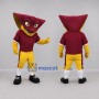 Custom Burgundy and Yellow Stingray Mascot Costume Adult Full Body Suit for Sports Events