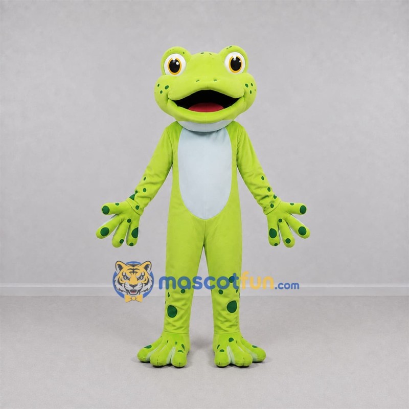 Custom Lime Green Frog Mascot Costume Adult Full Body Suit for Nature Events Custom Lime Green Frog Mascot Costume Adult Full Body Suit for Nature Events