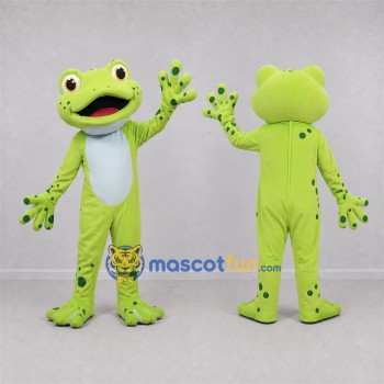 Custom Lime Green Frog Mascot Costume Adult Full Body Suit for Nature Events