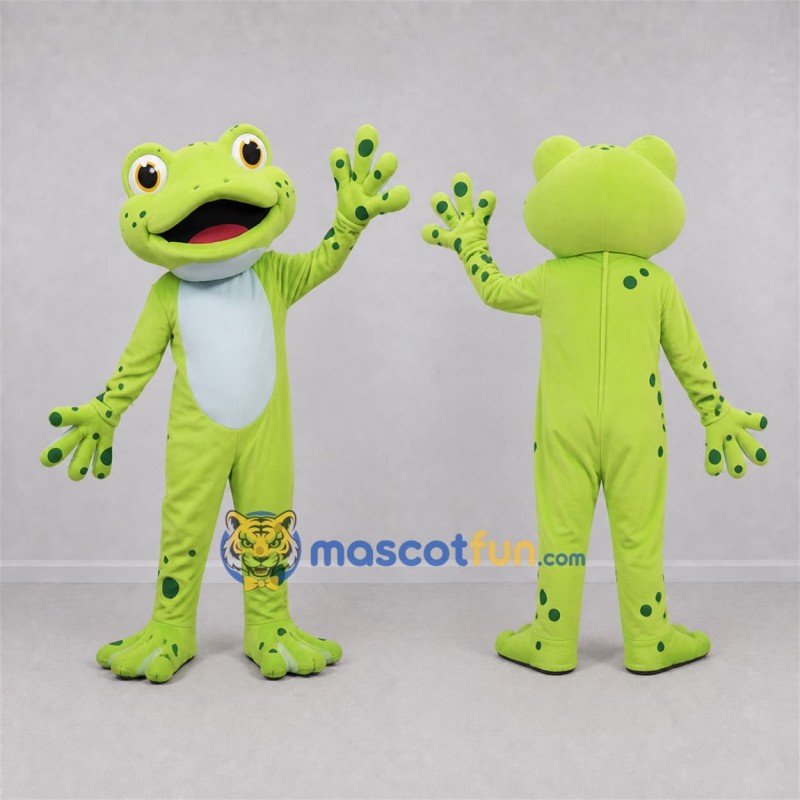 Custom Lime Green Frog Mascot Costume Adult Full Body Suit for Nature Events Custom Lime Green Frog Mascot Costume Adult Full Body Suit for Nature Events
