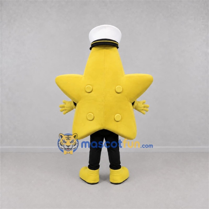 Custom Yellow and White Sailor Starfish Mascot Costume Adult Full Body Suit for Marine Events Custom Yellow and White Sailor Starfish Mascot Costume Adult Full Body Suit for Marine Events