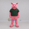 Custom Pink and Green Pig Mascot Costume Adult Full Body Suit for Farm Events Custom Pink and Green Pig Mascot Costume Adult Full Body Suit for Farm Events