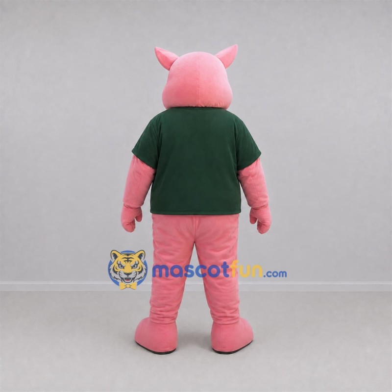 Custom Pink and Green Pig Mascot Costume Adult Full Body Suit for Farm Events Custom Pink and Green Pig Mascot Costume Adult Full Body Suit for Farm Events