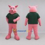 Custom Pink and Green Pig Mascot Costume Adult Full Body Suit for Farm Events