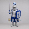 Custom Silver and Blue Knight Mascot Costume Adult Full Body Suit for Medieval Events Custom Silver and Blue Knight Mascot Costume Adult Full Body Suit for Medieval Events