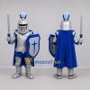 Custom Silver and Blue Knight Mascot Costume Adult Full Body Suit for Medieval Events Custom Silver and Blue Knight Mascot Costume Adult Full Body Suit for Medieval Events