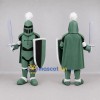 Custom Green and White Knight Mascot Costume Adult Full Body Suit for Medieval Events Custom Green and White Knight Mascot Costume Adult Full Body Suit for Medieval Events