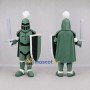 Custom Green and White Knight Mascot Costume Adult Full Body Suit for Medieval Events