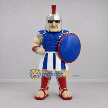 Custom Blue and Silver Spartan Warrior Mascot Costume Adult Full Body Suit for Sports Events Custom Blue and Silver Spartan Warrior Mascot Costume Adult Full Body Suit for Sports Events