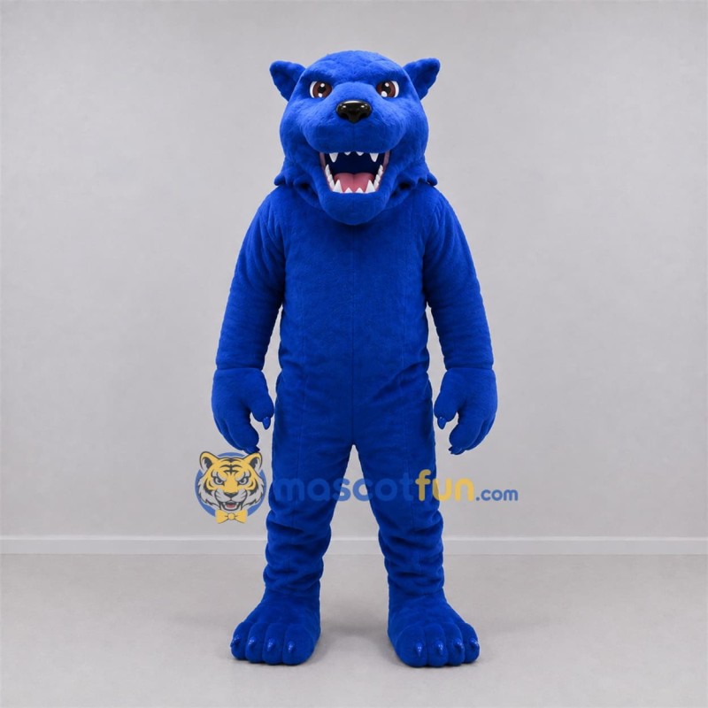 Custom Blue Panther Mascot Costume Adult Full Body Suit for Sports Events