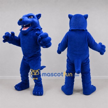 Custom Blue Panther Mascot Costume Adult Full Body Suit for Sports Events