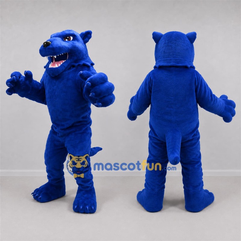 Custom Blue Panther Mascot Costume Adult Full Body Suit for Sports Events