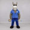 Custom Gray and Blue Donkey Mascot Costume Adult Full Body Suit for School Events
