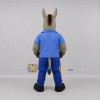Custom Gray and Blue Donkey Mascot Costume Adult Full Body Suit for School Events