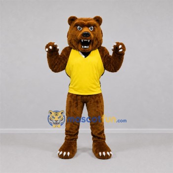 Custom Brown and Yellow Bear Mascot Costume Adult Full Body Suit for Sports Events Custom Brown and Yellow Bear Mascot Costume Adult Full Body Suit for Sports Events
