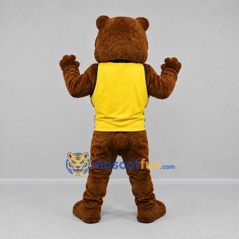 Custom Brown and Yellow Bear Mascot Costume Adult Full Body Suit for Sports Events Custom Brown and Yellow Bear Mascot Costume Adult Full Body Suit for Sports Events