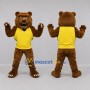 Custom Brown and Yellow Bear Mascot Costume Adult Full Body Suit for Sports Events