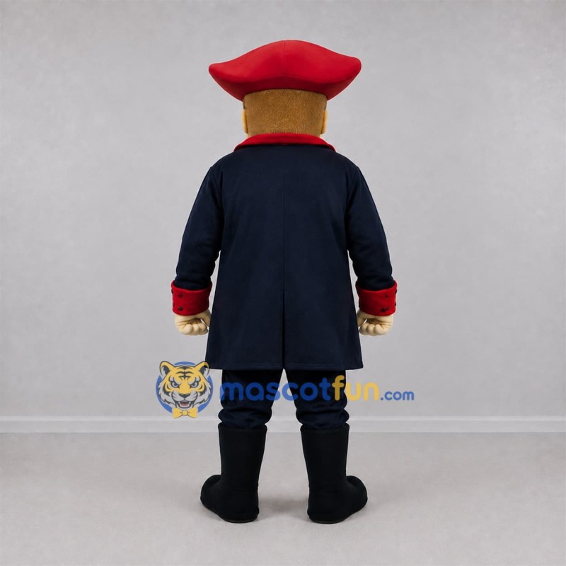 Custom Navy Blue and Red Colonial Patriot Mascot Costume Adult Full Body Suit for Historical Events Custom Navy Blue and Red Colonial Patriot Mascot Costume Adult Full Body Suit for Historical Events