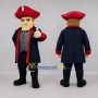 Custom Navy Blue and Red Colonial Patriot Mascot Costume Adult Full Body Suit for Historical Events