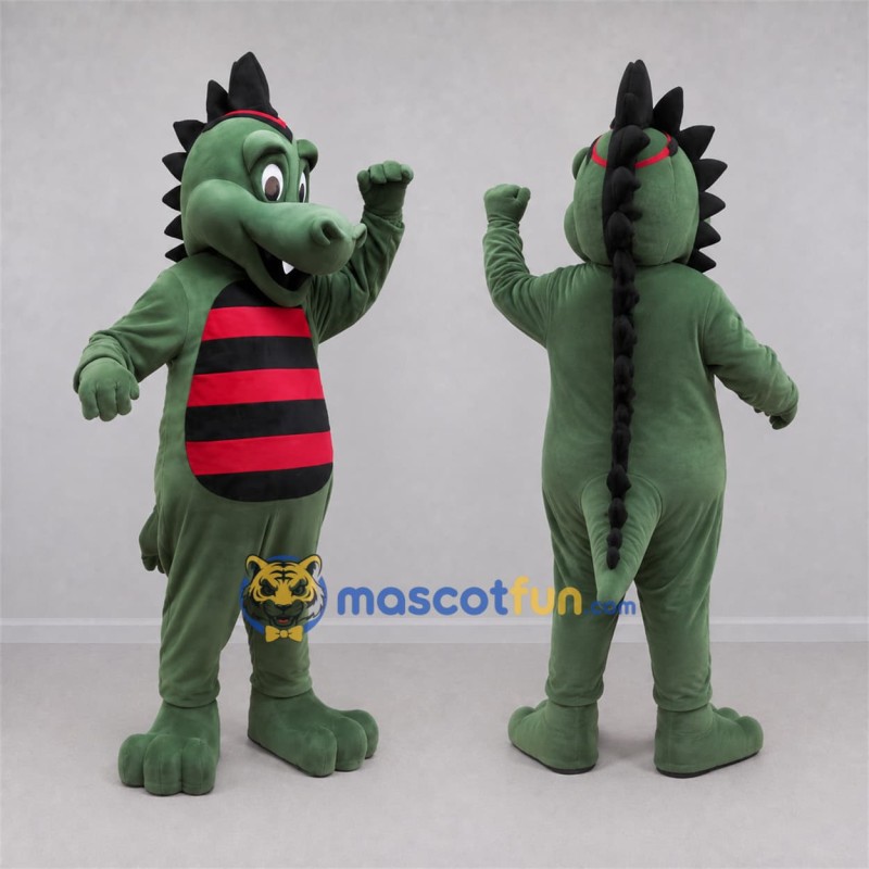 Custom Green and Red Dragon Mascot Costume Adult Full Body Suit for Fantasy Events Custom Green and Red Dragon Mascot Costume Adult Full Body Suit for Fantasy Events