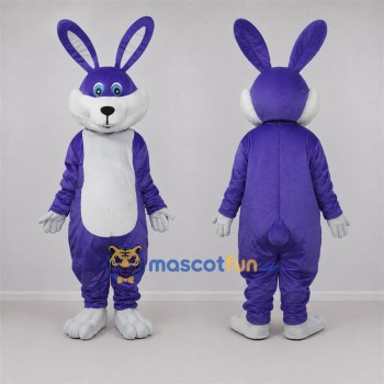 Custom Purple and White Rabbit Mascot Costume Adult Full Body Suit for Easter Events