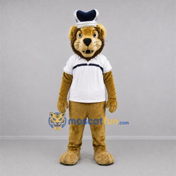 Custom Tan and White Lion Mascot Costume Adult Full Body Suit for Sports Events
