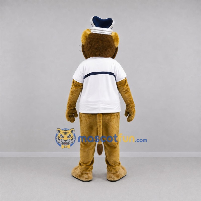 Custom Tan and White Lion Mascot Costume Adult Full Body Suit for Sports Events