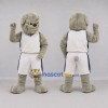 Custom Gray and White Bulldog Mascot Costume Adult Full Body Suit for Sports Events Custom Gray and White Bulldog Mascot Costume Adult Full Body Suit for Sports Events