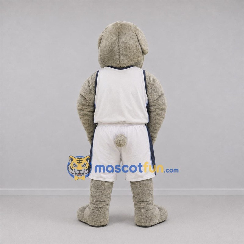 Custom Gray and White Bulldog Mascot Costume Adult Full Body Suit for Sports Events Custom Gray and White Bulldog Mascot Costume Adult Full Body Suit for Sports Events