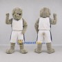 Custom Gray and White Bulldog Mascot Costume Adult Full Body Suit for Sports Events