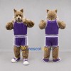 Custom Tan and Purple Wildcat Mascot Costume Adult Full Body Suit for Sports Events Custom Tan and Purple Wildcat Mascot Costume Adult Full Body Suit for Sports Events