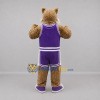 Custom Tan and Purple Wildcat Mascot Costume Adult Full Body Suit for Sports Events Custom Tan and Purple Wildcat Mascot Costume Adult Full Body Suit for Sports Events