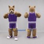 Custom Tan and Purple Wildcat Mascot Costume Adult Full Body Suit for Sports Events