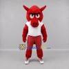 Custom Red and White Boar Mascot Costume Adult Full Body Suit for Sports Events