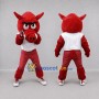 Custom Red and White Boar Mascot Costume Adult Full Body Suit for Sports Events