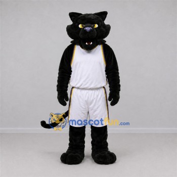 Custom Black and White Panther Mascot Costume Adult Full Body Suit for Sports Events