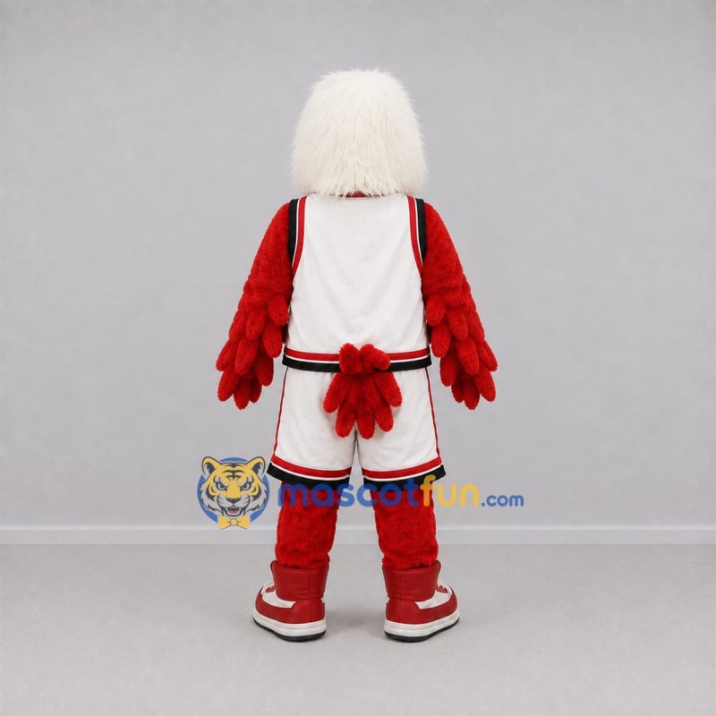 Custom Red and White Eagle Mascot Costume Adult Full Body Suit for Sports Events Custom Red and White Eagle Mascot Costume Adult Full Body Suit for Sports Events
