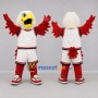 Custom Red and White Eagle Mascot Costume Adult Full Body Suit for Sports Events